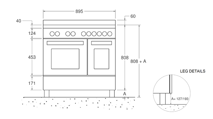 90 cm 6-Brander elektrische oven top line | Bertazzoni